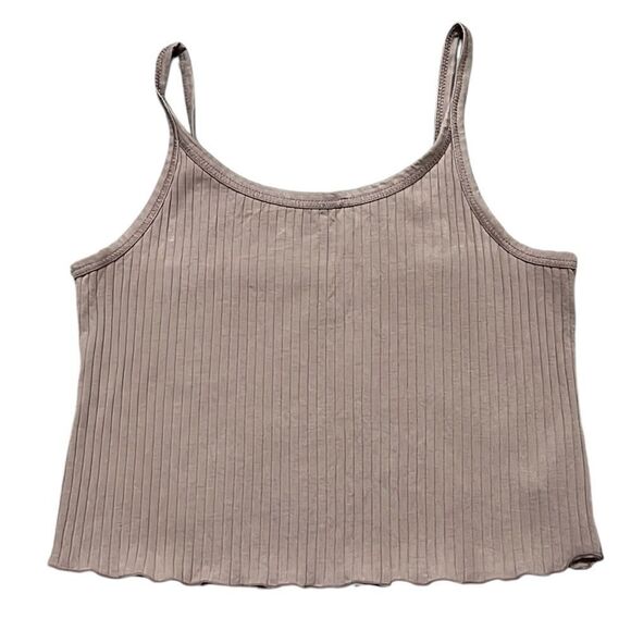 Tank Tops Woman’s Size XL Tank Tops Halter Cropped Ribbed Ruffle Hem Summertime - Picture 10 of 16